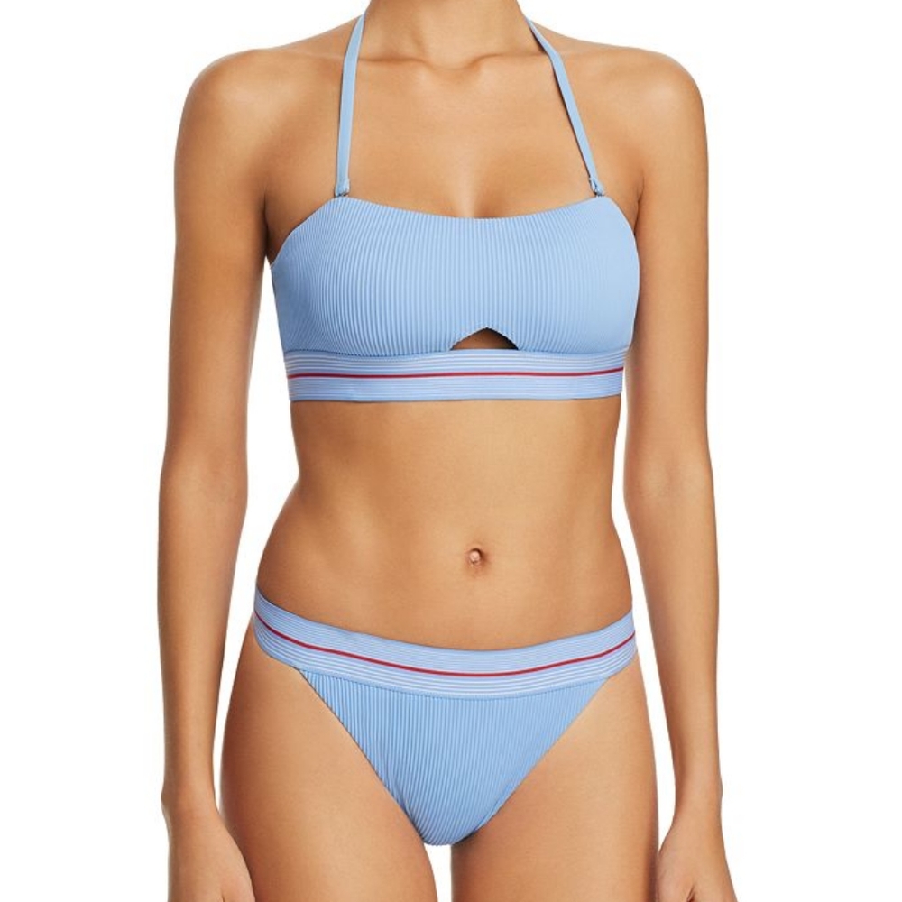 Dolce Vita. Bondi Beach Peek-A-Boo Bandeau Bikini Top & Bikini Bottom. Size Med.